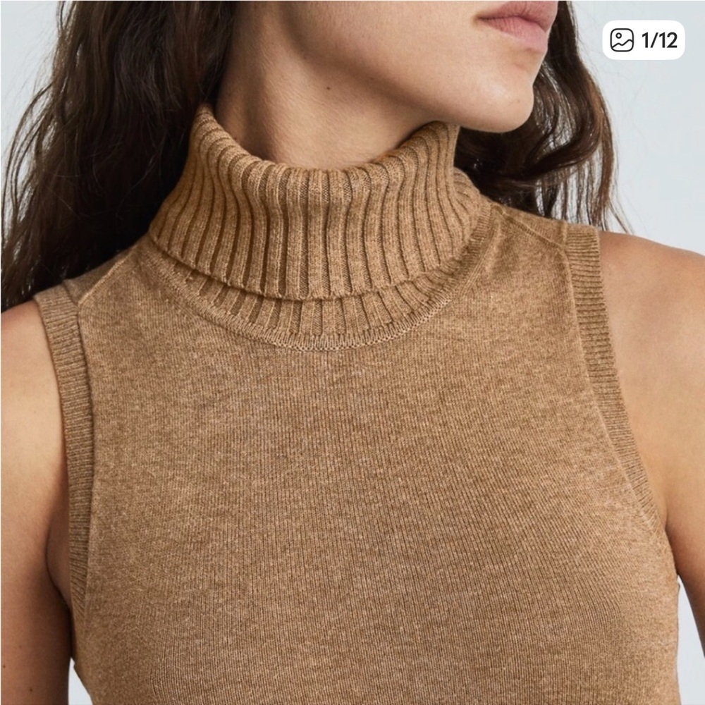 Everlane Knit Bodysuit Merino Wool Organic Cotton Turtleneck Size XS New
